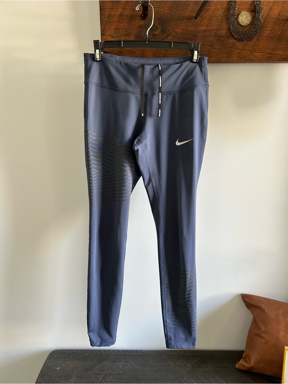 Nike Navy Gray Track Joggers with Reflective Swoosh
